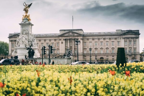 Imagen panorámica del palacio de buckingham