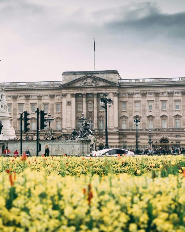 Imagen panorámica del palacio de buckingham