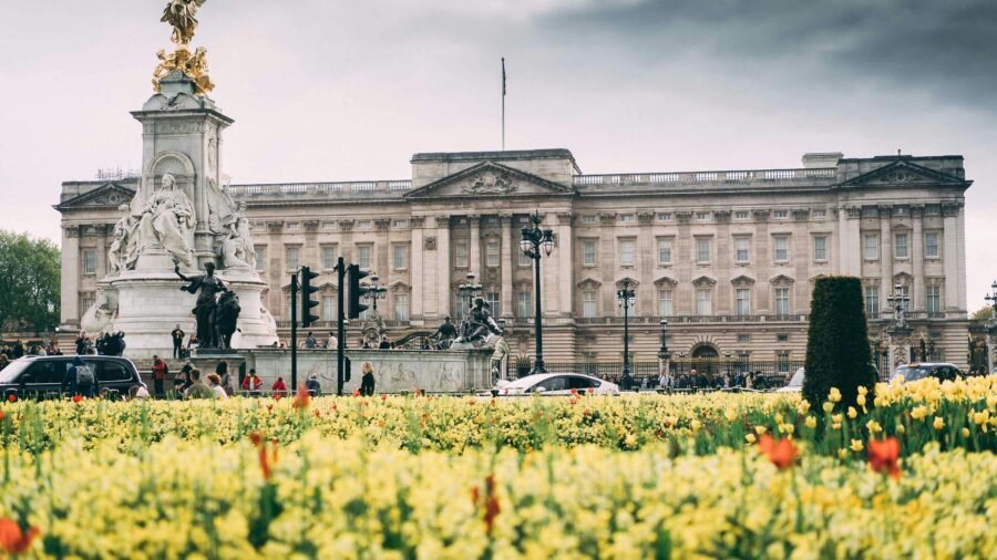 Imagen panorámica del palacio de buckingham